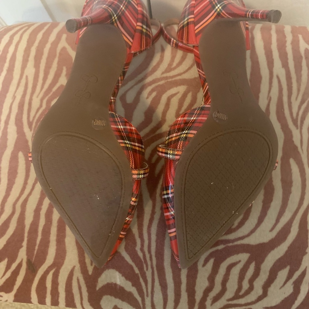 Jessica Simpson Plaid Ankle Strap Heels - Picture 8 of 10